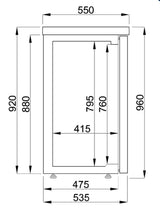 Combisteel Barkühler Schwarz / 3 Türen / 194 cm
