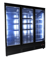 Getränkekühlschrank 3 Glastüren SCHWARZ CEB-1600R BL