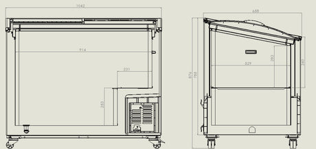 Eistruhe 297 L mit Glasdeckel / Combisteel