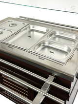 Warmes Buffet / 3 × 1/1 GN / Mahagoni / 1200 × 700 × 1400 mm / Combisteel