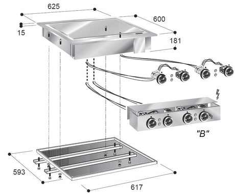 Elektrische Grillplatte / Glatt / 625 mm / 7,8 kW / 400 V / Combisteel – elektrische Grillplatte für Gastronomie