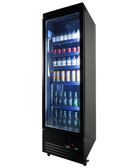 ХЛАДИЛНИК 1 СТЪКЛЕНА ВРАТА ЧЕРЕН CEB-500R BL
