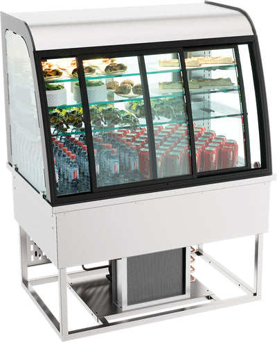 Einbaukühlvitrine / Schiebetüren / 200 L / 1400 × 700 × 850 mm / Combisteel