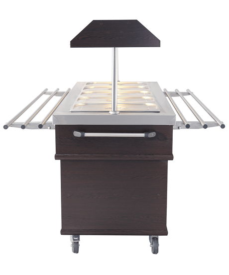 Warmes Buffet / 5 × 1/1 GN / Mahagoni / 1900 × 700 × 1400 mm / Combisteel