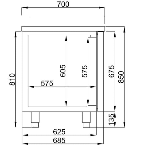 Kühltisch / 3 Türen / 474 L / Combisteel