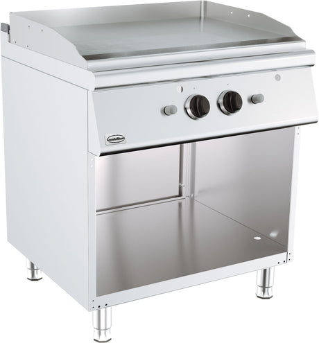 Gas-Grillplatte BASE 700 / Chrom glatt / 800 mm / 13 kW / Freistehend / Combisteel – professionelle Gas-Grillplatte für Gastronomie