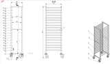Regalwagen / 1/1 GN / 18 Führungen / 385 × 530 × 1800 mm / Combisteel