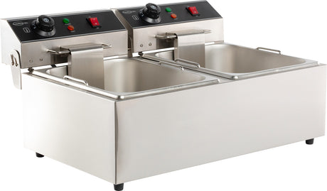 Elektrische Tischfritteuse 2 × 6 L / Combisteel