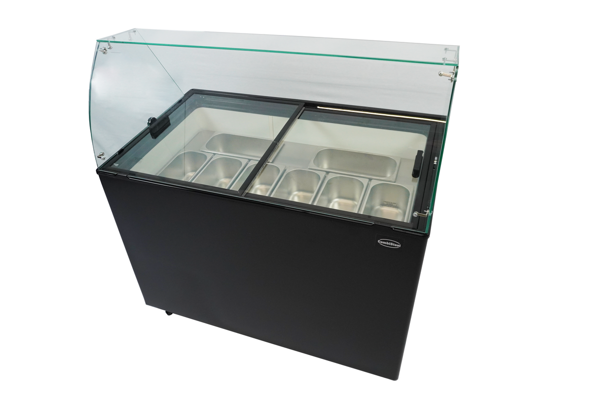Speiseeisvitrine Java 8 x 5 L / Schwarz / Combisteel