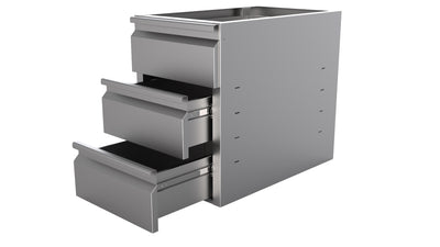 Schubladeneinheit mit 3 Schubladen / für 700-mm-Arbeitstische / 400 × 670 × 580 mm / Combisteel