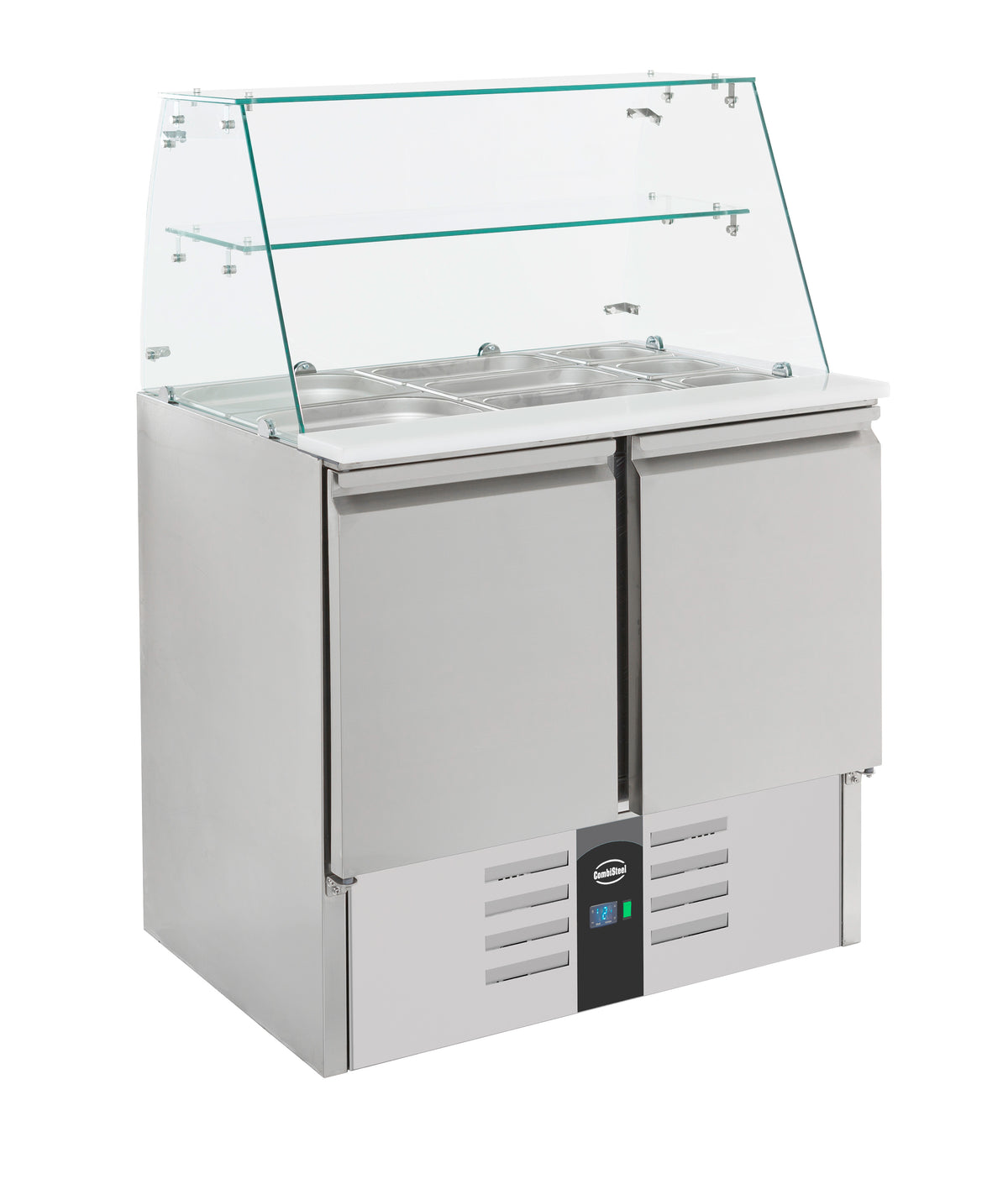 Saladette / mit Glas / 2 Türen / 2,5x 1/1 GN / 240 L / Combisteel