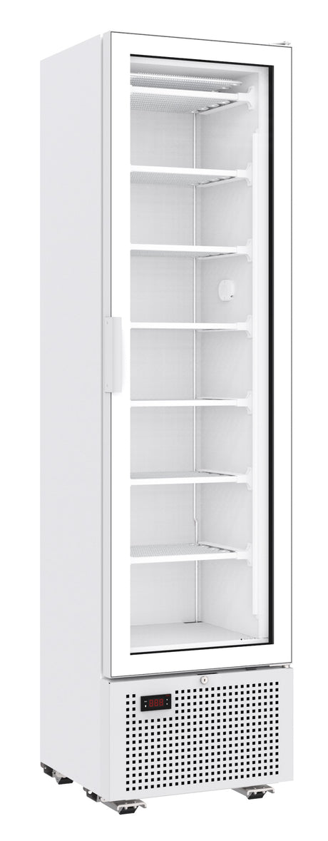 Combisteel Tiefkühlschrank Weiß mit 1 Glastür und 221 L