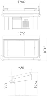 Fischtheke mit 2,27 m² Präsentationsfläche – Detailansicht 2
