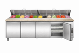 Saladette / mit Granit-Arbeitsplatte / 4 Türen / 12x 1/3 GN / 943 L / Combisteel