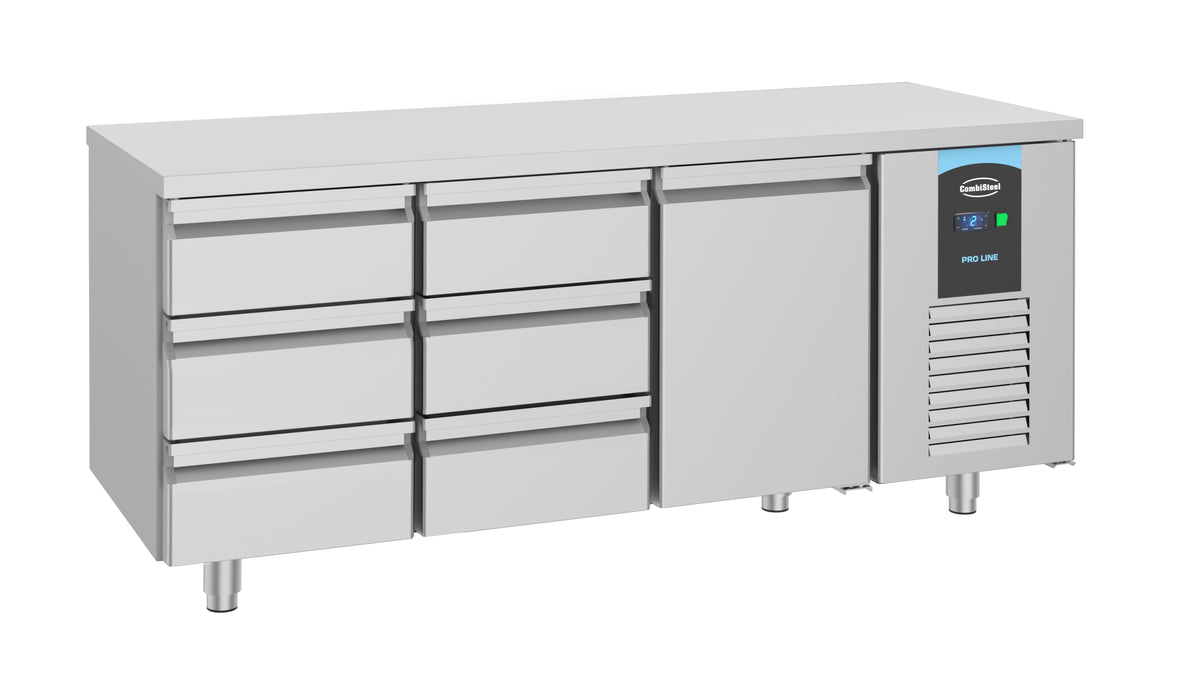 Kühltisch Energy Line / 1 Tür + 6 Schubladen / 474 L / Combisteel
