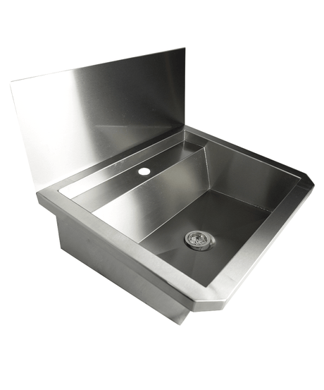Edelstahl-Handwaschbecken / 600 mm breit / 1 Armaturplatz / Combisteel