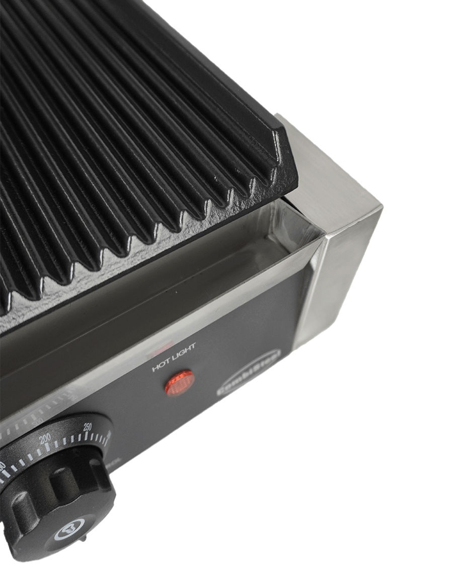 Elektrischer Doppel-Kontaktgrill gerillt 3,6 kW / Combisteel – professioneller Kontaktgrill für Gastronomie
