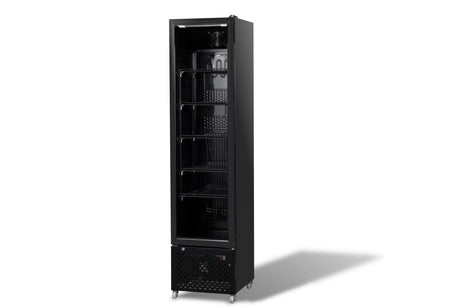Combisteel / Slim Kühlschrank / 1 Glastür schwarz / 217 L