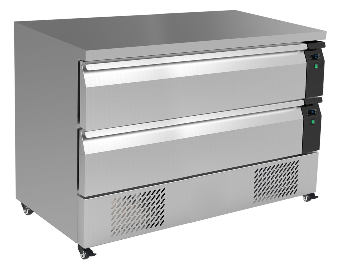 Kühl- / Tiefkühltisch umschaltbar / 6X 1 / 1GN / 2 Schubladen / 265 L / Combisteel