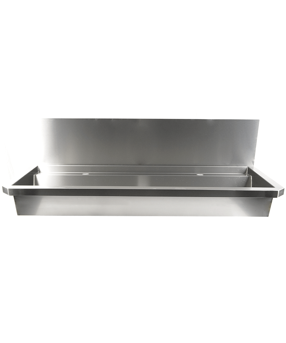 Edelstahl-Handwaschbecken / 1200 mm breit / 2 Armaturplätze / Combisteel