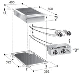 Glaskeramik-Einbau-Kochfeld / 2 Kochzonen / 1x 2,4 / 1x 1,8 kW / 400 mm / Combisteel – professionelles Einbau-Kochfeld für Gastronomie