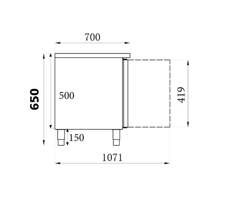 Kühltisch / 650 hoch / 3 Türen / Combisteel