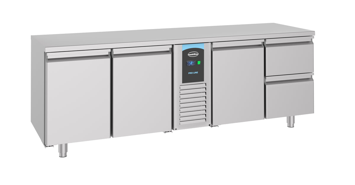 Kühltisch / 700 Serie / Energy Line / Monoblock / 3 Türen + 2 Schubladen / 632 L / Combisteel