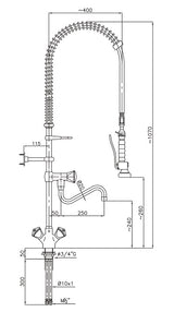 Vorspülbrause / 1-Loch / Combisteel