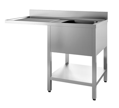 Spültisch mit Grundboden & 1 Becken rechts / für Spülmaschine / 1200 × 700 mm / Combisteel