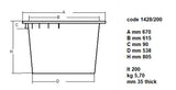 Abfallbehälter / 200 L / Weiß / Ø 670 × 800 mm / Combisteel
