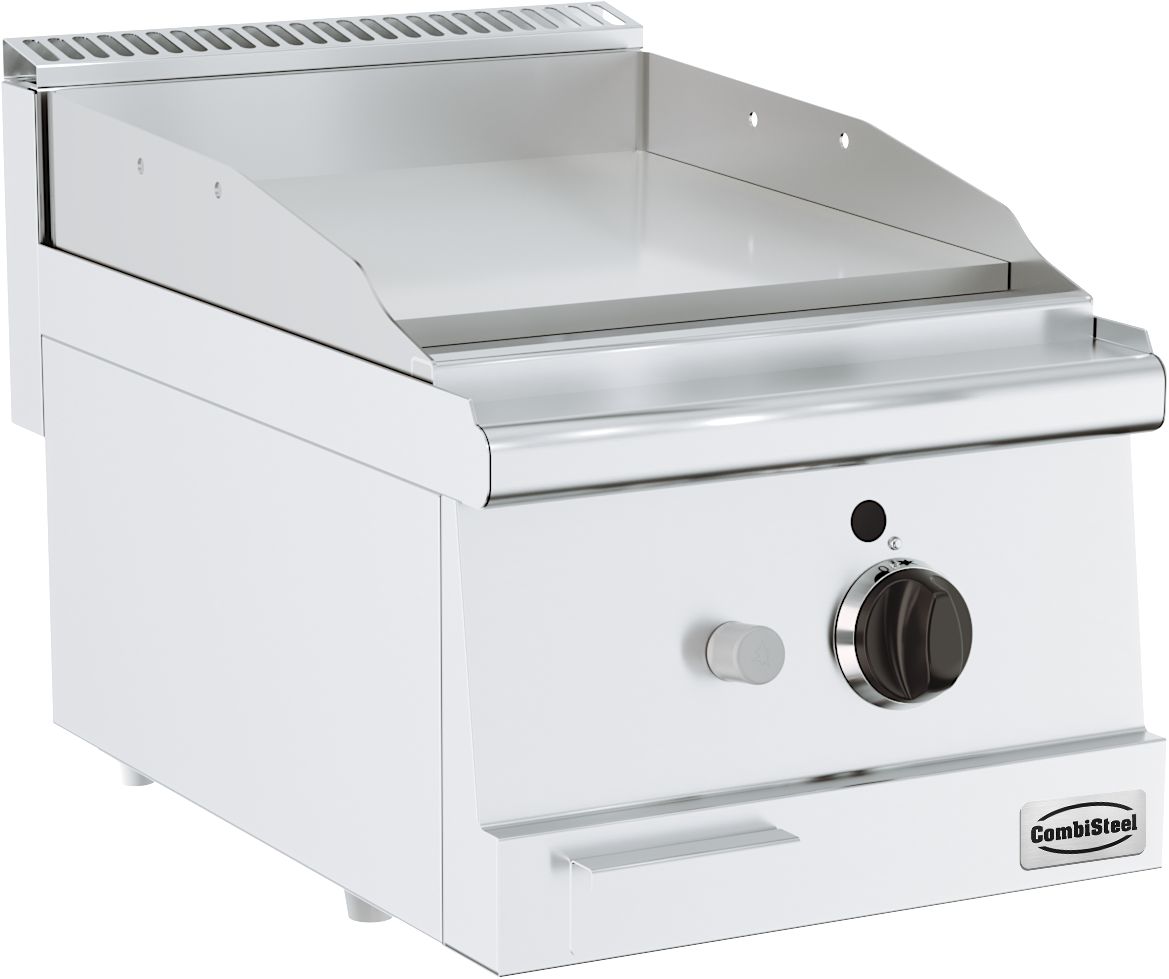 Gas-Grillplatte BASE 600 / Glatt / 400 mm / 6 kW / Combisteel – professionelle Gas-Grillplatte für Gastronomie