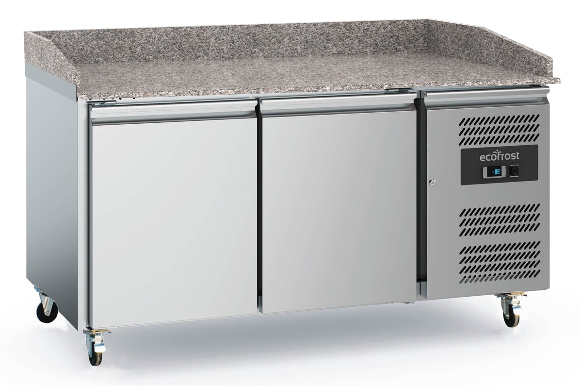 Pizzatisch / 2 Türen / mit Radsatz / 390 L / Combisteel