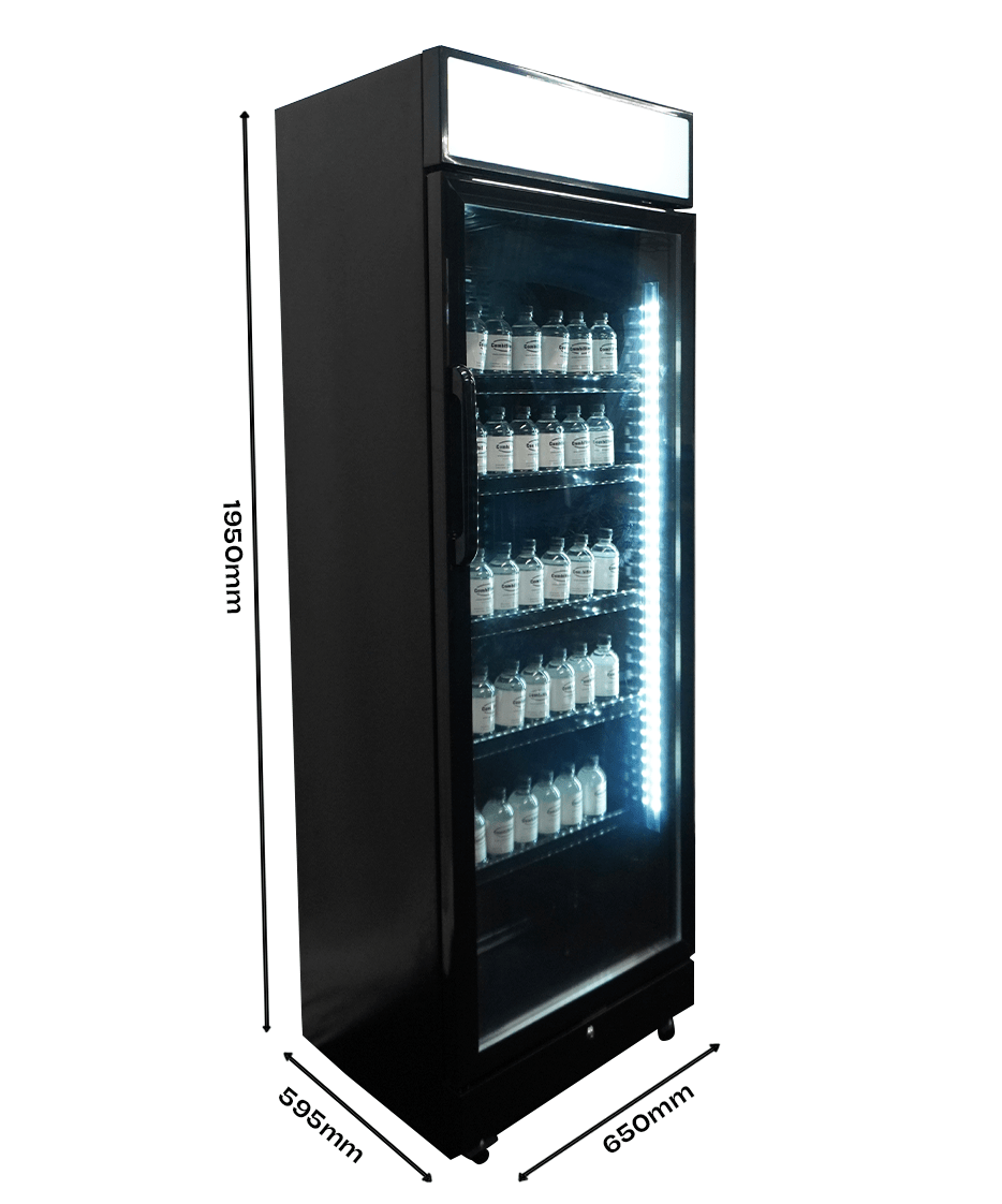 Kühlschrank 1 Glastür Schwarz 400 Liter