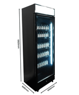 Kühlschrank 1 Glastür Schwarz 400 Liter