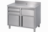 Edelstahl Kaffee-Arbeitstisch / 1250 × 600 × 1150 mm / Combisteel