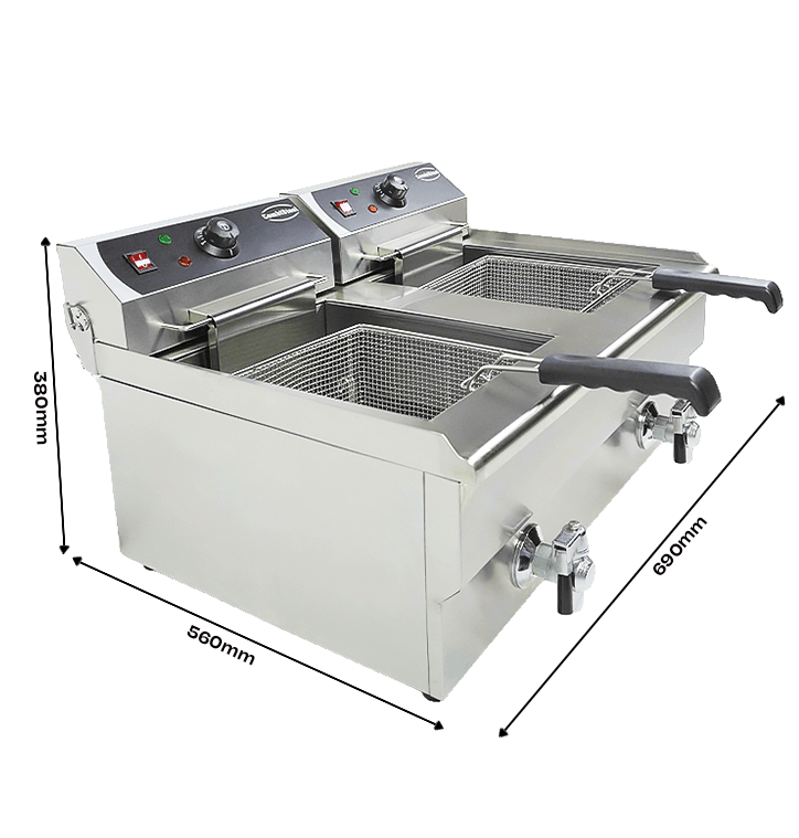 Elektrische Tischfritteuse 2 × 10 L / Combisteel