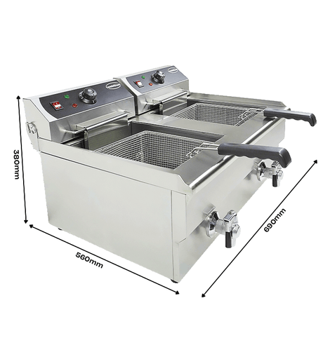 Elektrische Tischfritteuse 2 × 10 L / Combisteel
