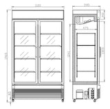 ХЛАДИЛНИК С ПЛЪЗГАЩИ СЕ СТЪКЛЕНИ ВРАТИ BEZ-750 SL