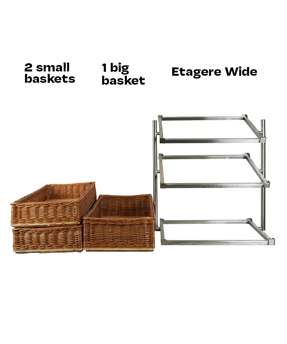 Brotkorb-Etagere 3-stufig breites Modell – Detailansicht 8