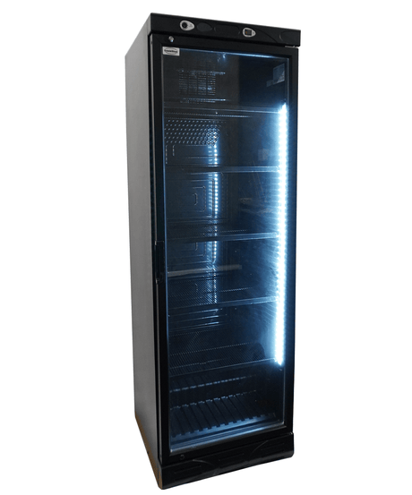 Getränkekühlschrank 1 Glastür 382 L Schwarz