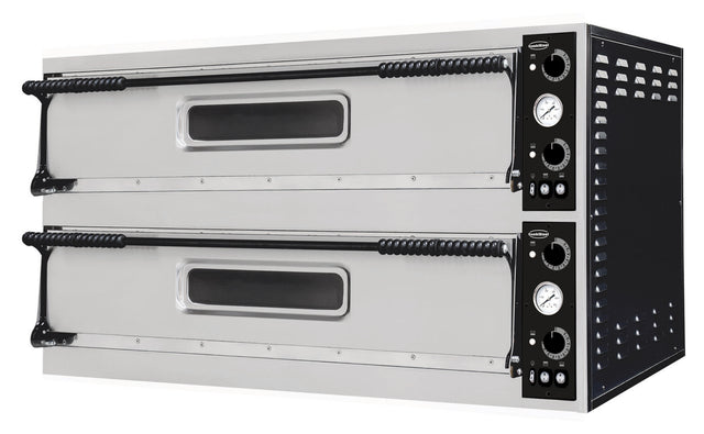 Elektrischer Combisteel Pizzaofen mit 2 Backkammern für 2 × 3 Pizzen Ø 35 cm