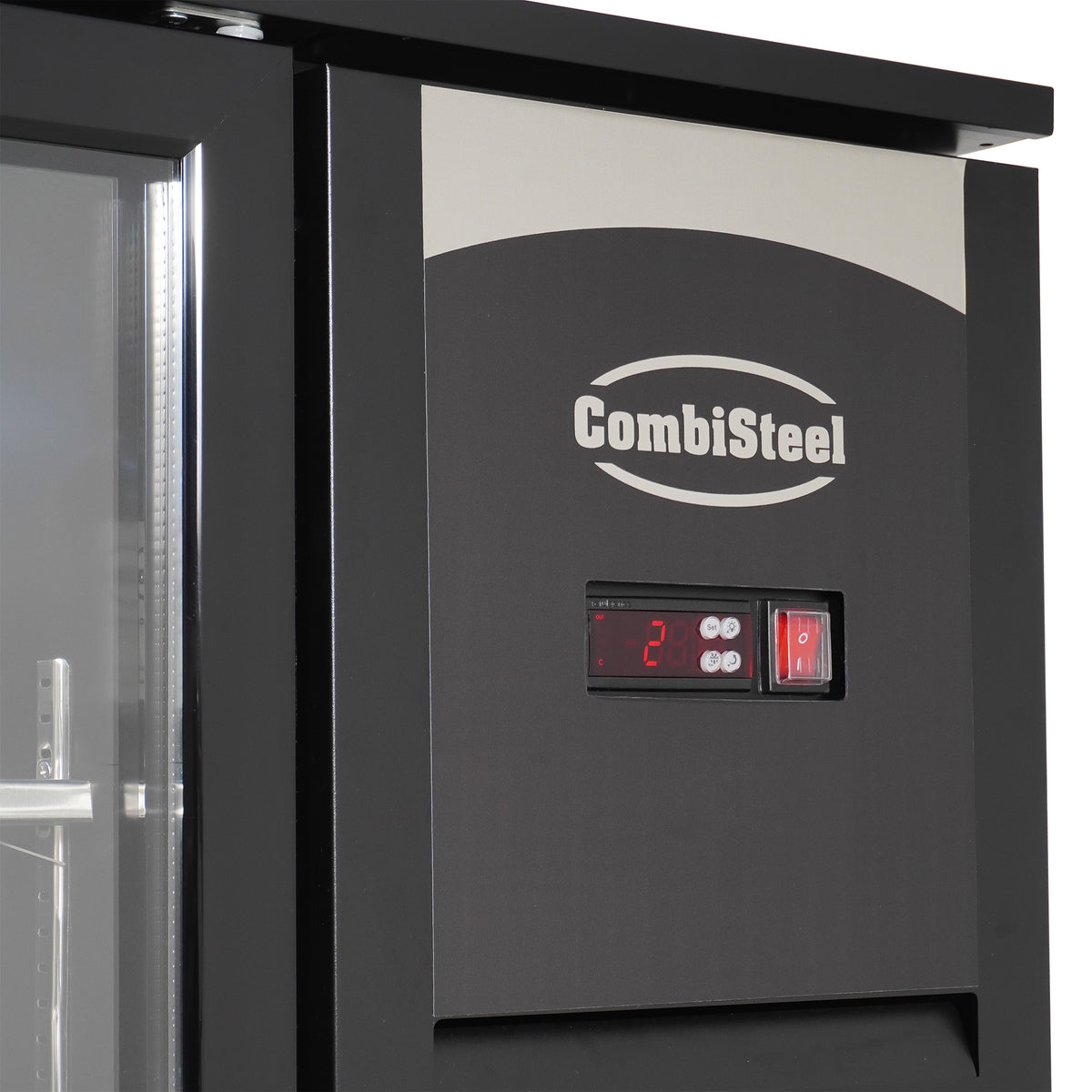 Barkühler 305 L mit 2 Glastüren / Schwarz / Combisteel