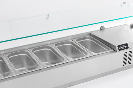 8 adet GN 1/4 kap için soğutuculu teşhir vitrini