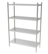 Edelstahlregal / 4 Ebenen / 1200 × 500 × 1800 mm / Selbstmontage / Combisteel