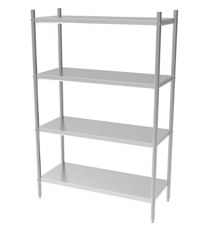 Edelstahlregal / 4 Ebenen / 1000 × 500 × 1800 mm / Selbstmontage / Combisteel