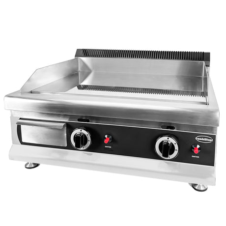 Gas-Grillplatte / Chrom glatt / 650 mm / 6 kW / Combisteel – professionelle Gas-Grillplatte für Gastronomie