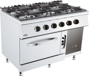 Gasherd Base 700 mit 6 Brennern und Gasbackofen von Combisteel