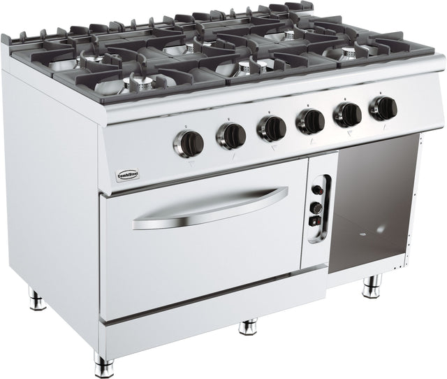 Gasherd Base 700 mit 6 Brennern und Gasbackofen von Combisteel