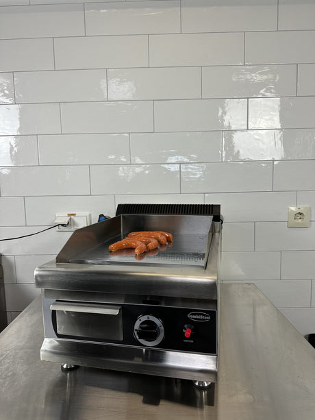 Gas-Grillplatte / Chrom glatt / 400 mm / 3 kW / Combisteel – professionelle Gas-Grillplatte für Gastronomie
