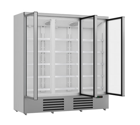Combisteel / Getränkekühlschrank 3 Glastüren / 1530 L / Silber